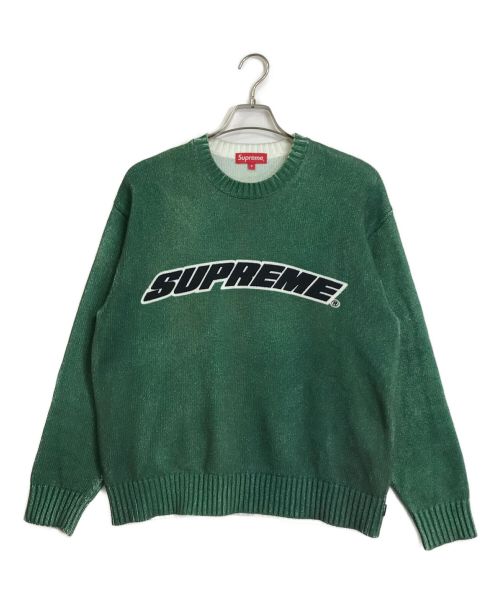 SUPREME（シュプリーム）Supreme (シュプリーム) Printed Washed Sweater グリーン サイズ:Sの古着・服飾アイテム