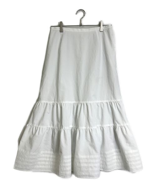 IENA（イエナ）IENA (イエナ) タイプライターティアードスカート ホワイト サイズ:Mの古着・服飾アイテム