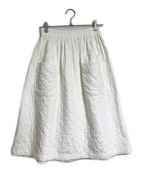 homspun（ホームスパン）homspun (ホームスパン) 天竺キルティングスカート ホワイト サイズ:Sの古着・服飾アイテム