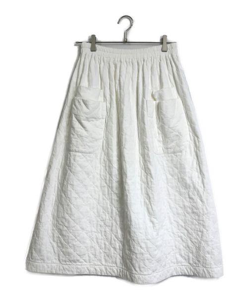 homspun（ホームスパン）homspun (ホームスパン) 天竺キルティングスカート ホワイト サイズ:Mの古着・服飾アイテム
