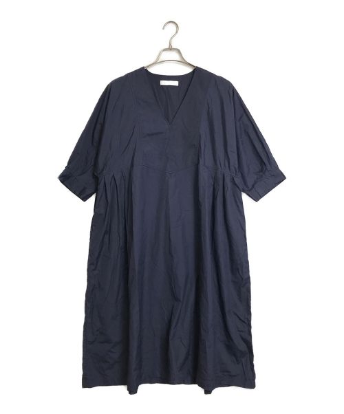 homspun（ホームスパン）homspun (ホームスパン) ブロード7分袖ワンピース ネイビー サイズ:FREEの古着・服飾アイテム