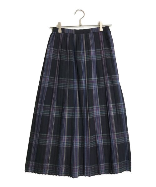 AURALEE（オーラリー）AURALEE (オーラリー) チェックプリーツスカート/SUPER LIGHT WOOL CHECK PLEATED SKIRT ネイビー サイズ:1の古着・服飾アイテム