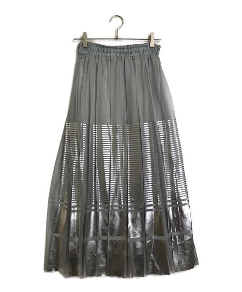 NAKAGAMI（ナカガミ）NAKAGAMI (ナカガミ) シルバー箔プリーツスカート グレー サイズ:Mの古着・服飾アイテム