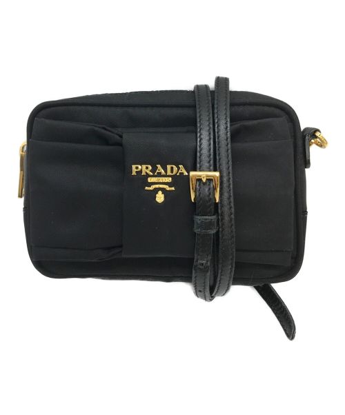 PRADA（プラダ）PRADA (プラダ) リボンモチーフショルダーバッグ ブラック サイズ:実寸参照の古着・服飾アイテム