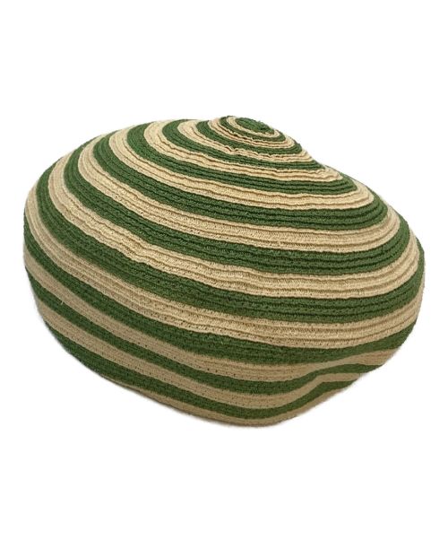 GUCCI（グッチ）GUCCI (グッチ) ベレー帽 ベージュ×グリーン サイズ:Lの古着・服飾アイテム