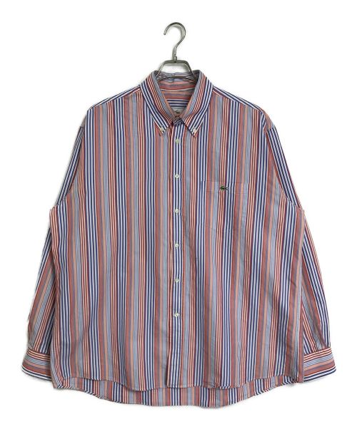 LACOSTE（ラコステ）LACOSTE (ラコステ) ラコステ　ボタンダウンシャツ / ストライプシャツ ピンク サイズ:46の古着・服飾アイテム