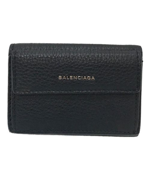 BALENCIAGA（バレンシアガ）BALENCIAGA (バレンシアガ) エッセンシャル レザー ミニウォレット　ブラック　BALENCIAGA 財布 ブラック サイズ:実寸参照の古着・服飾アイテム