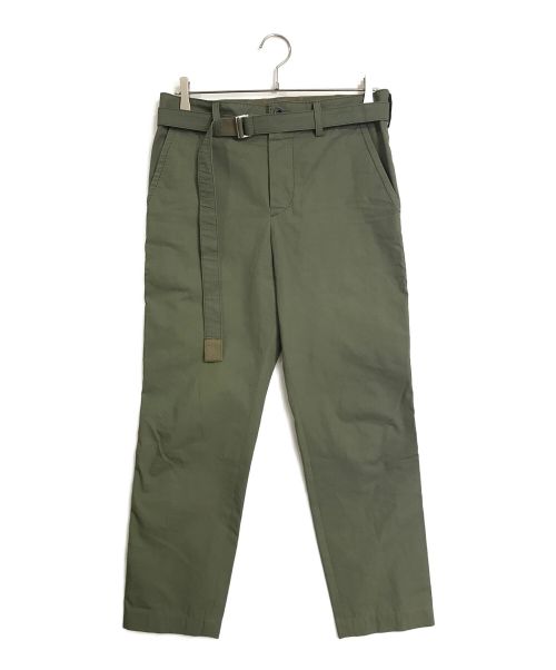sacai（サカイ）sacai (サカイ) 20AWCotton Oxford Pants  / ベルテッドパンツ カーキ サイズ:2の古着・服飾アイテム