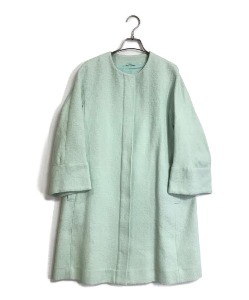 ANAYI（アナイ）ANAYI (アナイ) ANAYI　ツイードノーカラーコート　ミントカラー グリーン サイズ:Mの古着・服飾アイテム