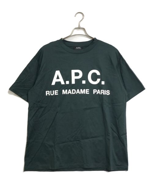 A.P.C.（アーペーセー）A.P.C. (アーペーセー) A.P.C.　　プリントカットソー　　グリーン グリーン サイズ:XLの古着・服飾アイテム