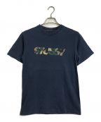 stussyステューシー）の古着「【古着】90’SロゴTシャツ　USA製 紺タグ赤青 90年代後期」｜ネイビー