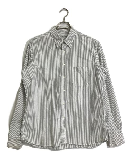 INDIVIDUALIZED SHIRTS（インディビジュアライズドシャツ）INDIVIDUALIZED SHIRTS (インディビジュアライズドシャツ) ストライプBDシャツ グレー×ホワイト サイズ:Lの古着・服飾アイテム