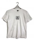 stussyステューシー）の古着「SSリンクセンター刺繍ロゴTシャツ」｜ホワイト