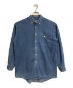 THOMAS BURBERRYトーマスバーバリ）の古着「【古着】90’Sデニムシャツ　90年代　ワンポイントシャツ　ビッグシャツ」｜インディゴ