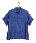 301BETTER THAN PERFECT古着）の古着「【古着】レーヨンボーリングシャツ　半袖シャツ　60’ｓ」｜ブルー