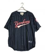 MLB MIRAGEエムエルビー ミラージュ）の古着「【古着】ベースボールシャツ　yankees MARTINEZ 90’ｓ　baseball shirt  半袖　S/S  old」｜ネイビー