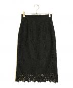 ANAYIアナイ）の古着「22SSリーフレースタイトスカート　ANAYI（アナイ）　サイズ34　ブラック×ネイビー　102217-11-070-65-340」｜ブラック×ネイビー