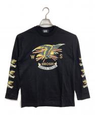 WILDSIDE YOHJI YAMAMOTO (ワイルドサイド ヨウジ ヤマモト) brosh (ブロッシュ) long Sleeve T-Shirt ロングスリーブT ロンT 日本製 ブラック サイズ:3