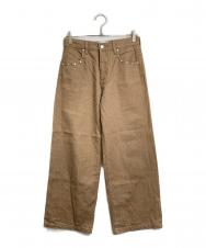 BEEDEN (ビーデン) RIVET DESIGN LOOSE PANTS コットンパンツ ベージュ サイズ:S