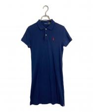 POLO RALPH LAUREN (ポロ・ラルフローレン) ポロシャツワンピース　ロングワンピース　ポニー刺繍 ネイビー サイズ:XS