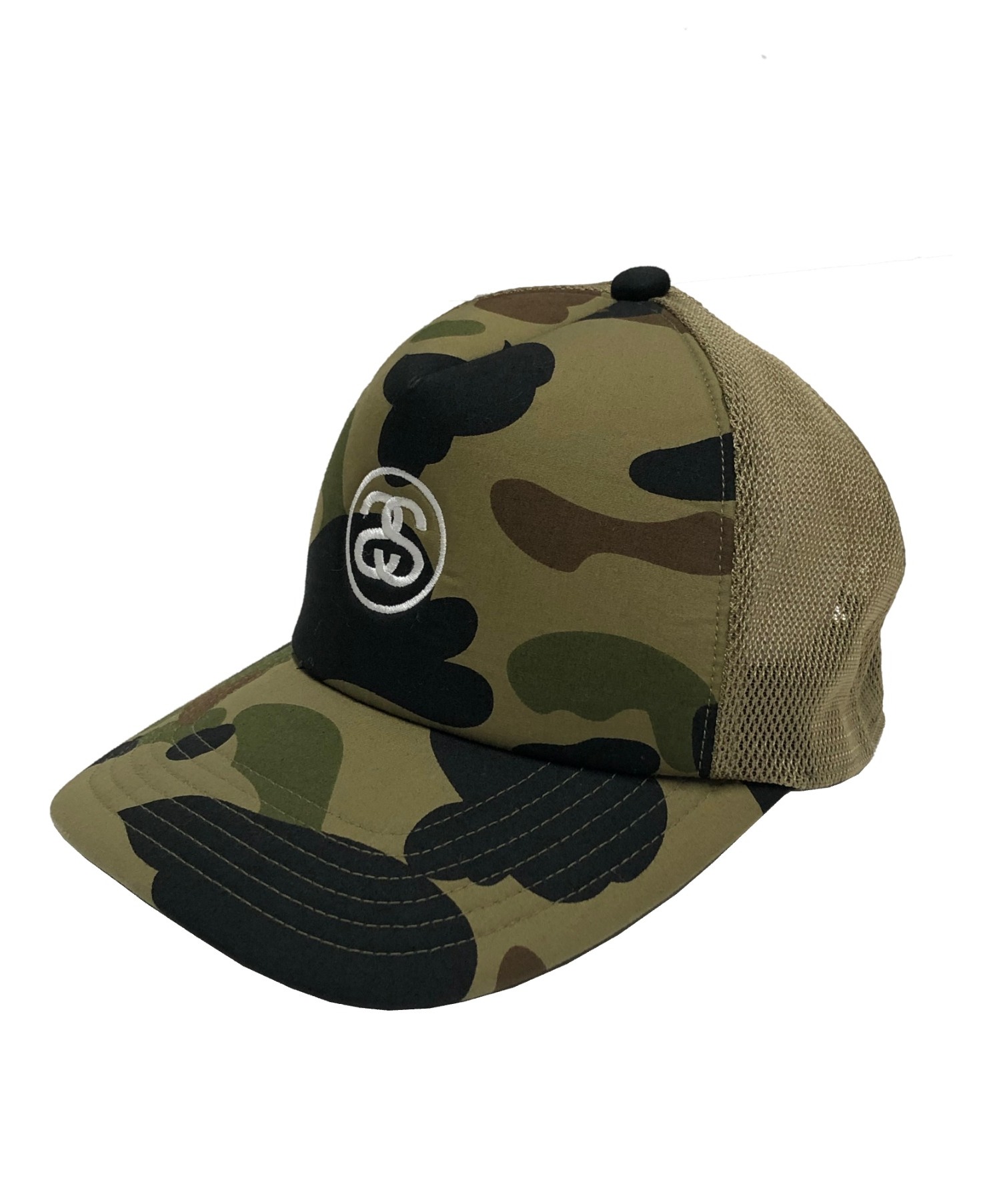 中古 古着通販 Stussy A Bathing Ape ステューシー アベイシングエイプ 迷彩キャップ カーキ サイズ 下記参照 30周年 ブランド 古着通販 トレファク公式 Trefac Fashion