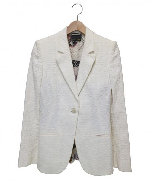 FENDI（フェンディ）FENDI (フェンディ) 総ロゴジャケット ホワイト サイズ:40 002774の古着・服飾アイテム