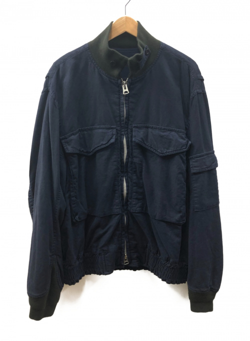 sacai（サカイ）sacai (サカイ) リブジップジャケット ネイビー サイズ:3 18-01628Mの古着・服飾アイテム