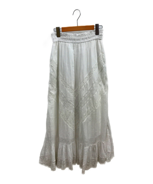 sara mallika（サラマリカ）sara mallika (サラマリカ) ガーゼレーススカート ホワイト サイズ:下記参照 020301249 GAUZE LACE SKIRTの古着・服飾アイテム