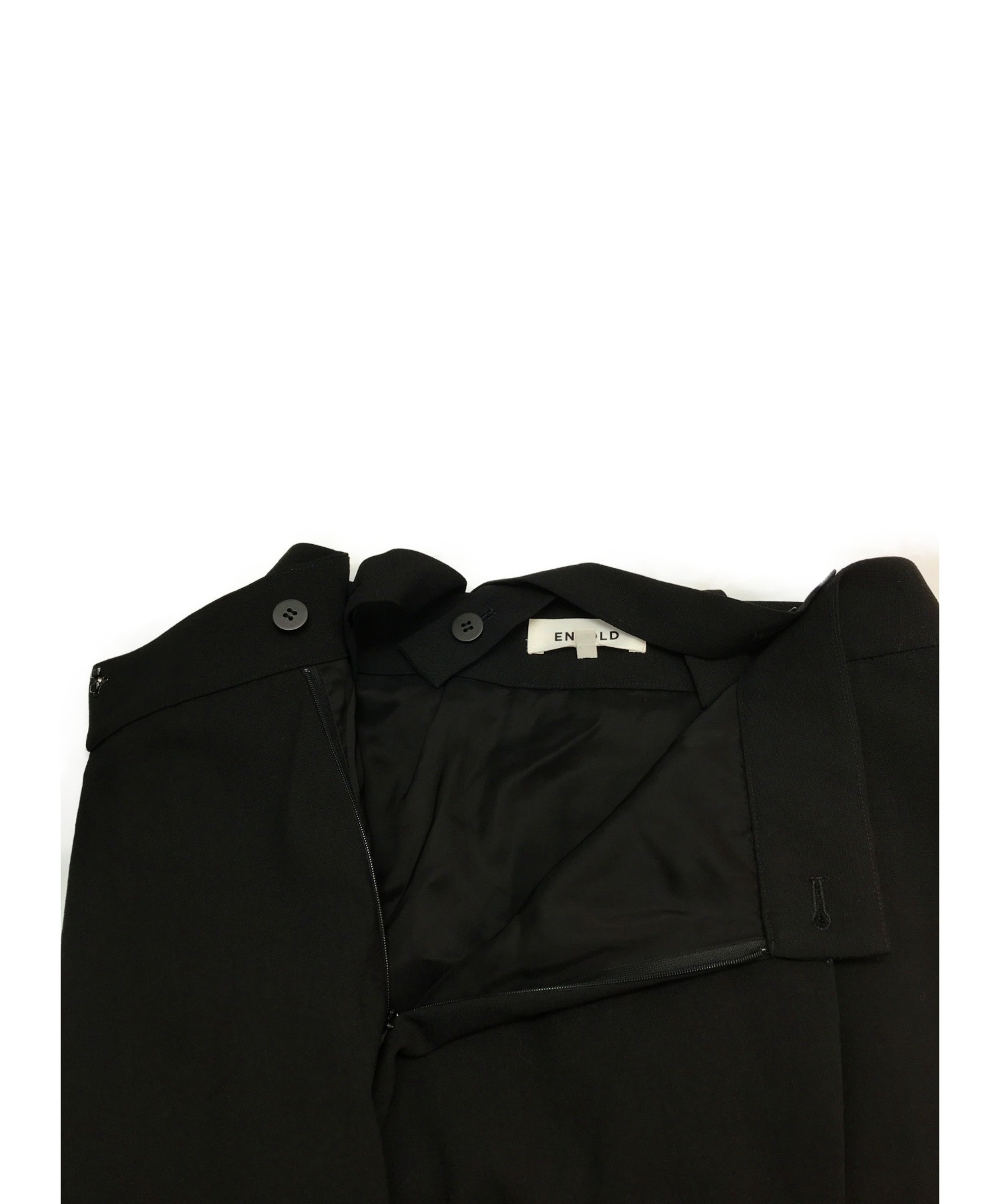 ENFOLD (エンフォルド) サスペンダーロングスカート ブラック サイズ:38 21SS 300ES331-0750