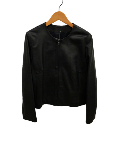 JURGEN LEHL（ヨーガンレール）JURGEN LEHL (ヨーガンレール) ベジタブルシープレザーノーカラージャケット ブラック サイズ:M J0198FJ552の古着・服飾アイテム