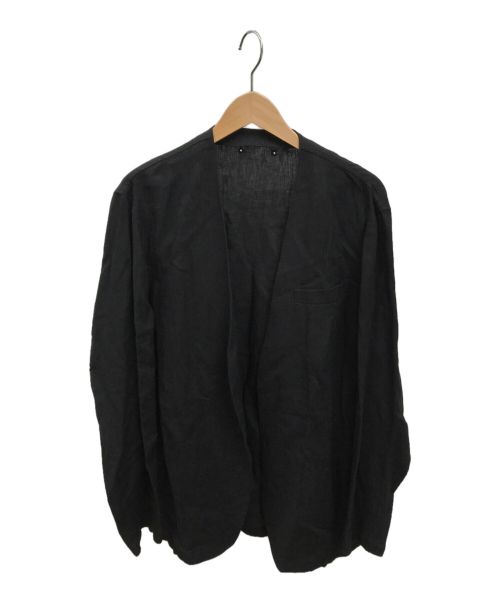 SOPHNET.（ソフネット）SOPHNET. (ソフネット) リネンノーカラージャケット ブラック サイズ:XLの古着・服飾アイテム