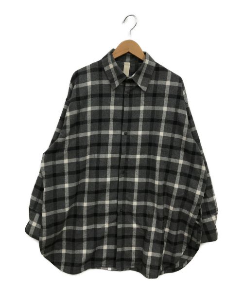 SHINYA KOZUKA（シンヤコズカ）SHINYA KOZUKA (シンヤコズカ)  CLASSIC SHIRT / クラシックシャツ / チェックシャツ / オーバーサイズシャツ グレー サイズ:SMALLの古着・服飾アイテム