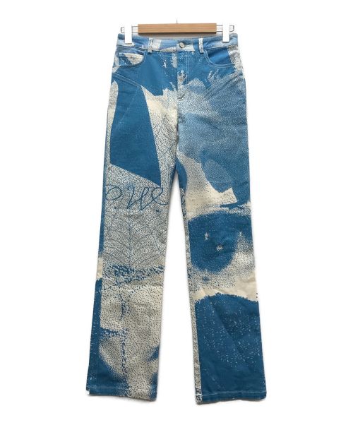 paloma-wool（パロマウール）paloma-wool (パロマウール) 5ポケット総柄パンツ ブルー サイズ:36の古着・服飾アイテム