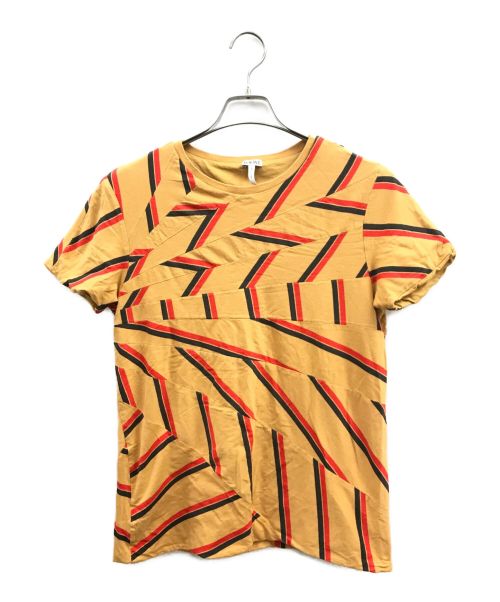 LOEWE（ロエベ）LOEWE (ロエベ) ボーダークレイジーパターンTシャツ ブラウン サイズ:サイズ表記無しの古着・服飾アイテム