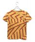 LOEWE (ロエベ) ボーダークレイジーパターンTシャツ ブラウン サイズ:サイズ表記無し：7800円