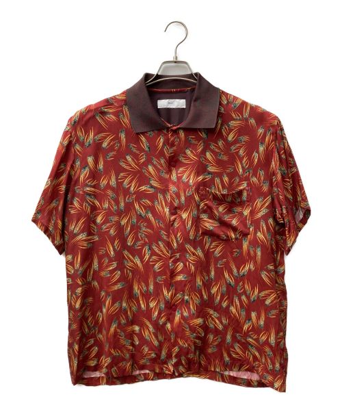 TOGA VIRILIS（トーガ ビリリース）TOGA VIRILIS (トーガ ビリリース) インナープリントショートスリーブシャツ レッド サイズ:46の古着・服飾アイテム
