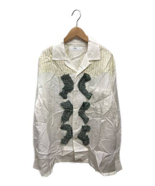 TOGA VIRILIS（トーガ ビリリース）TOGA VIRILIS (トーガ ビリリース) キュプラジャガードシャツ アイボリー×ホワイト サイズ:46の古着・服飾アイテム