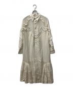 TOGA PULLAトーガ プルラ）の古着「キュプラストライプドレス」｜ホワイト
