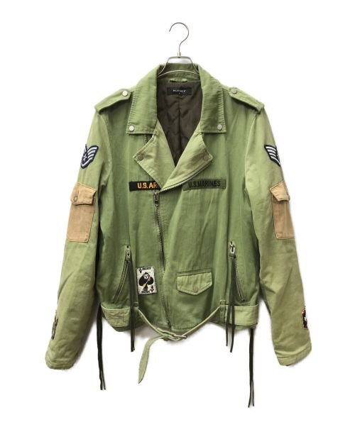 MLVINCE（メルヴィンス）MLVINCE (メルヴィンス) Military Motorcycle Jacket カーキ サイズ:XLの古着・服飾アイテム