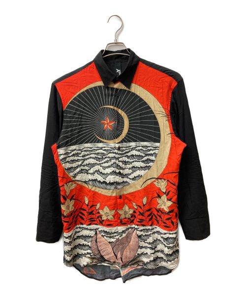 GROUND Y（グラウンドワイ）GROUND Y (グラウンドワイ) Keiichi Tanaami (ケイイチタナアミ) Symmetry shirt ブラック サイズ:3の古着・服飾アイテム