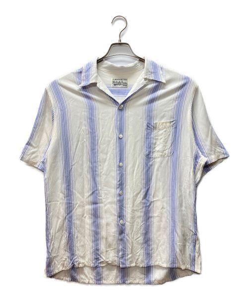 WACKO MARIA（ワコマリア）WACKO MARIA (ワコマリア) STRIPED OPEN COLLAR SHIRT ホワイト×ブルー サイズ:XLの古着・服飾アイテム