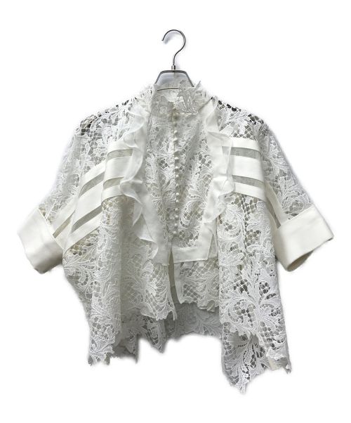 sacai（サカイ）sacai (サカイ) Embroidery Lace Shirt ホワイト サイズ:Sの古着・服飾アイテム