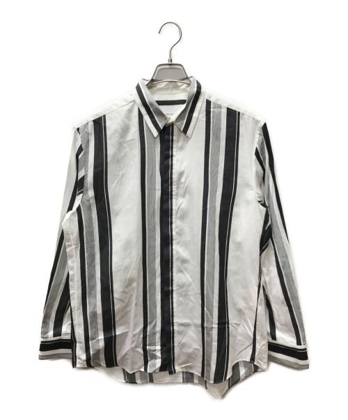 OVERCOAT（オーバーコート）OVERCOAT (オーバーコート) ストライプフライフロントシャツ ブラック サイズ:1の古着・服飾アイテム