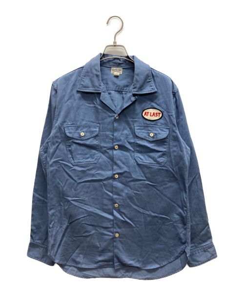 ATLAST & CO（アットラスト）ATLAST & CO (アットラスト) 長袖オープンカラーワークシャツ ネイビー サイズ:15 1/2の古着・服飾アイテム