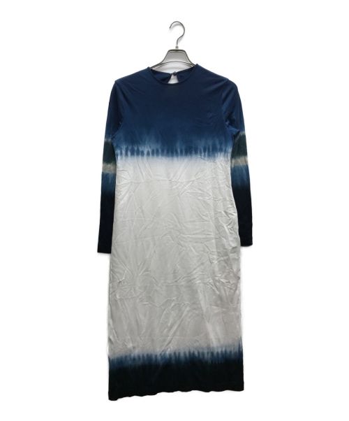 Mame Kurogouchi（マメクロゴウチ）Mame Kurogouchi (マメクロゴウチ) Shibori Tie-Dyed Cotton Jersey Dress ホワイト×ブルー サイズ:2の古着・服飾アイテム