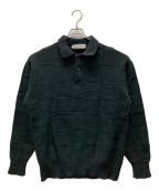 COMME des GARCONS HOMMEコムデギャルソン オム）の古着「パッチワークニットポロシャツ」｜ブラック