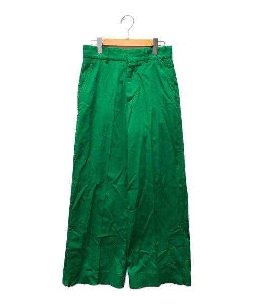 masu（エムエーエスユー）masu (エムエーエスユー) COTTON WIDE TROUSERS グリーン サイズ:44の古着・服飾アイテム