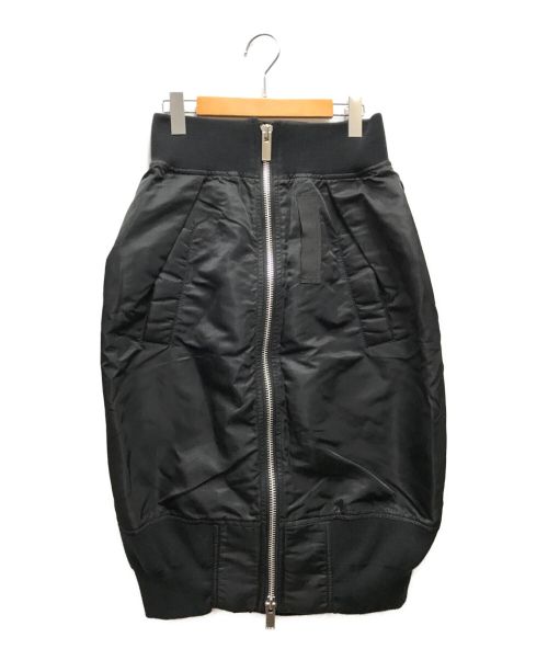 sacai（サカイ）sacai (サカイ) ナイロンジップアップボンバースカート ブラック サイズ:1の古着・服飾アイテム