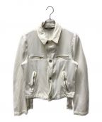 COMME des GARCONS HOMME PLUSコムデギャルソンオムプリュス）の古着「ポリ縮絨ライダースジャケット」｜ホワイト