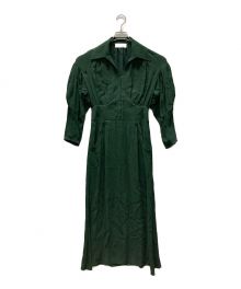 Mame Kurogouchi（マメクロゴウチ）の古着「Stripe Jacquard Dress」｜グリーン